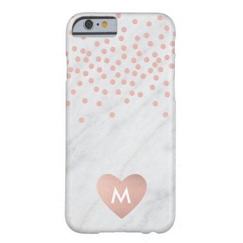 Rose gold and marble monogram I phone case