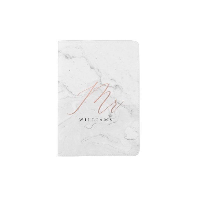 Rose Gold and Marble Mr. Passport Holder (Front)