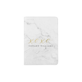 Rose Gold and Marble XOXO Passport Holder
