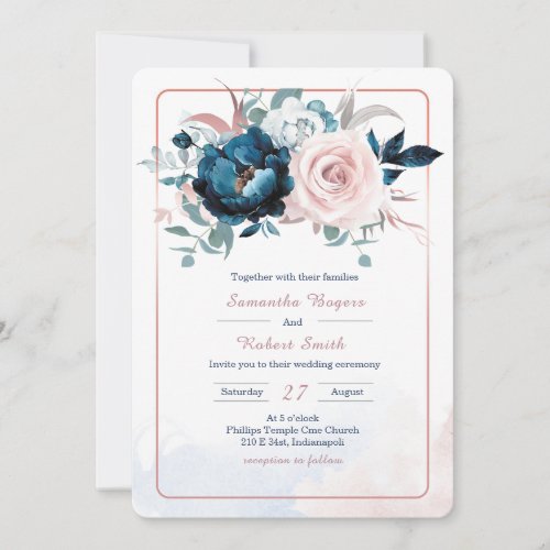 Rose Gold and Navy Blue Template