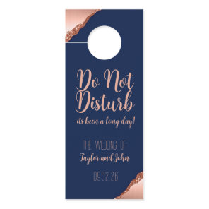 Rose Gold and Navy Blue Wedding Door Hanger