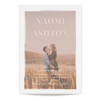 Rose Gold and Photo Wedding Foil Invitations