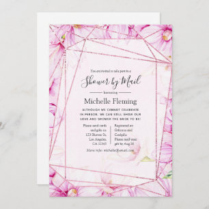 Rose Gold and Pink Baby or Bridal Shower by Mail Invitation