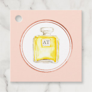 Rose Gold and Pink Beautician Social Media Icon Favor Tags