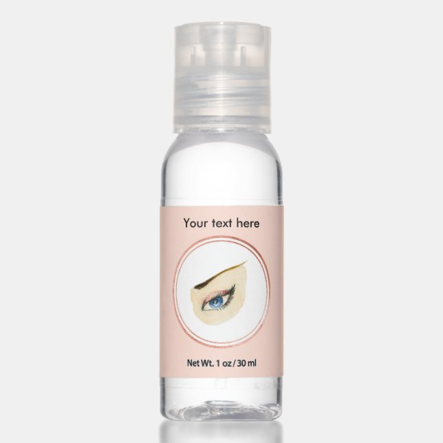 Rose Gold and Pink Beautician Social Media Icon Hand Sanitizer (Front)