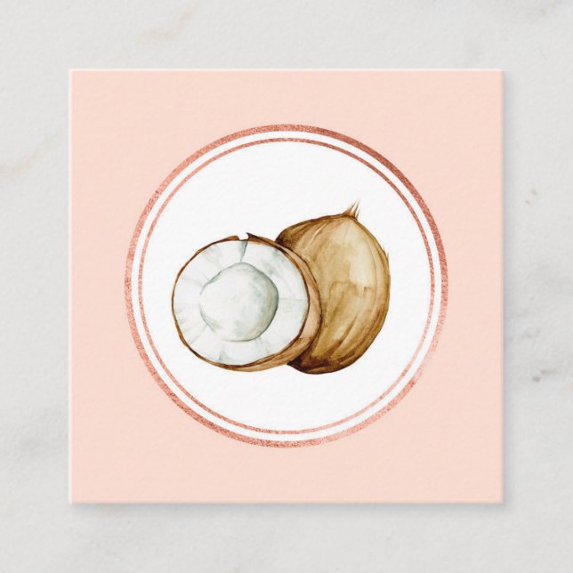 Rose Gold and Pink Event Planner Social Media Icon Square Business Card (Front)