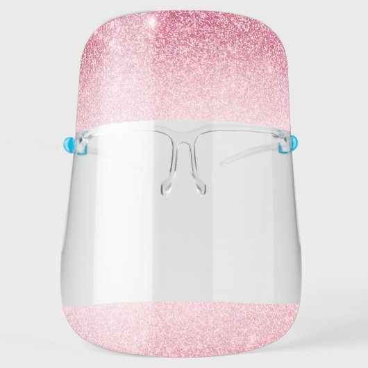 Rose Gold and Pink Girly Glitter Salon Face Shield (Front)