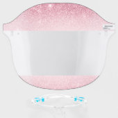 Rose Gold and Pink Girly Glitter Salon Face Shield (Front w/Glasses)
