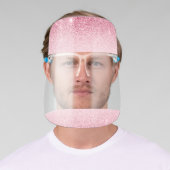 Rose Gold and Pink Girly Glitter Salon Face Shield (Insitu)