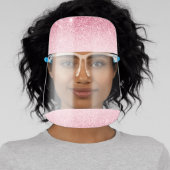 Rose Gold and Pink Girly Glitter Salon Face Shield (Insitu)
