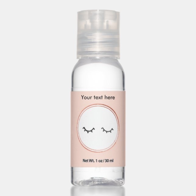 Rose Gold and Pink Makeup Artist Social Media Icon Hand Sanitizer (Front)