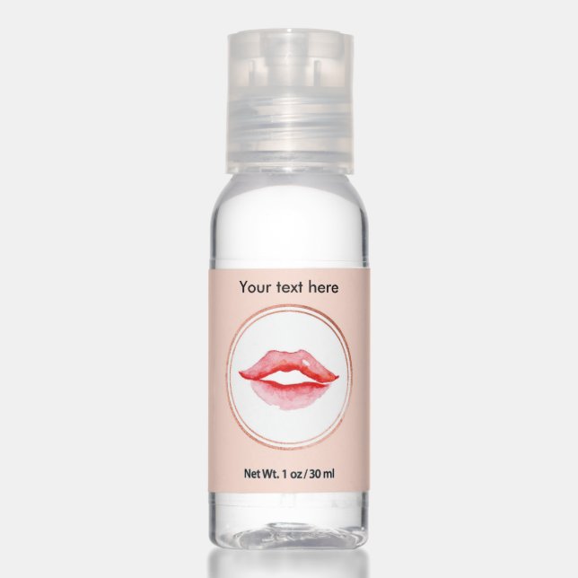 Rose Gold and Pink Makeup Artist Social Media Icon Hand Sanitizer (Front)