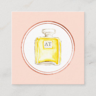 Rose Gold and Pink Makeup Artist Social Media Icon Square Business Card