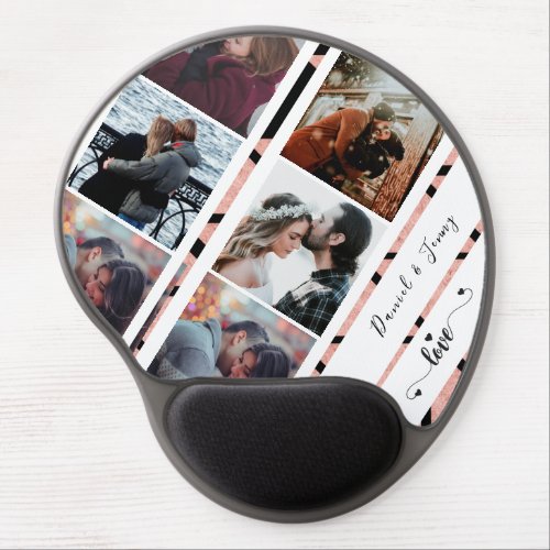 Rose gold and pink marble Personalized Custom  Gel Mouse Pad