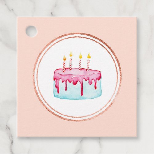 Rose Gold and Pink Party Planner Social Media Icon Favor Tags