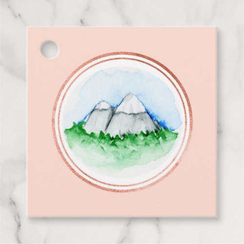 Rose Gold and Pink Travel Agent Social Media Icon Favor Tags