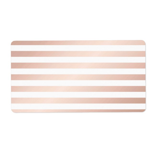 rose gold and white stripes, modern pattern,trendy label (Front)