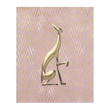 Rose Gold Art Deco Greyhound Wall Art