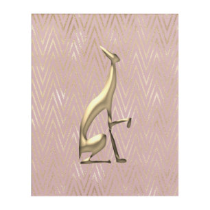 Rose Gold Art Deco Greyhound Wall Art