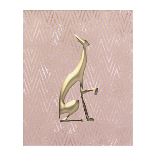 Rose Gold Art Deco Greyhound Wall Art (Front)