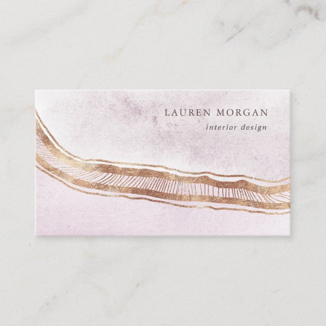 rose gold art deco modern business card (Front)