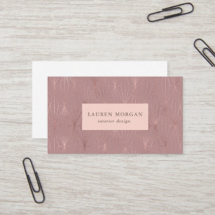Rose Gold Art Deco Modern Business Card