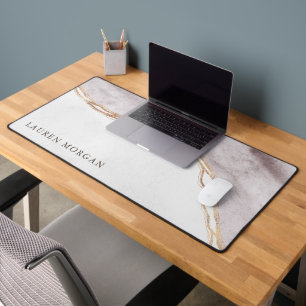 rose gold art deco modern monogram desk mat