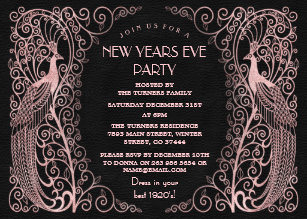 rose gold new year invitations zazzle