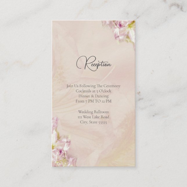Rose Gold Azalea Wedding Enclosure Card (Front)