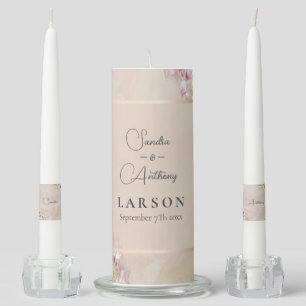 Rose Gold Azalea Wedding Unity Candle Set