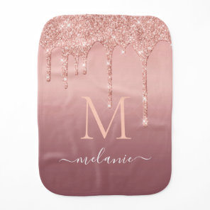 Rose Gold Baby Burp Cloth Personalized Name Letter