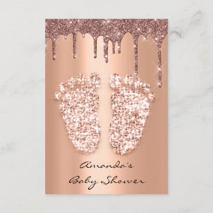 Rose Gold Baby Girl Boy Shower Feet Drips Invitation
