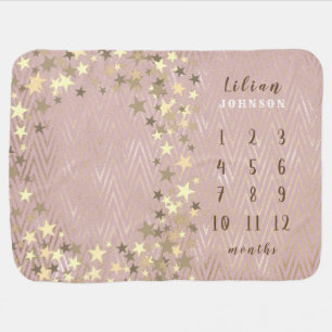 Rose Gold Baby Girl Milestone Blanket