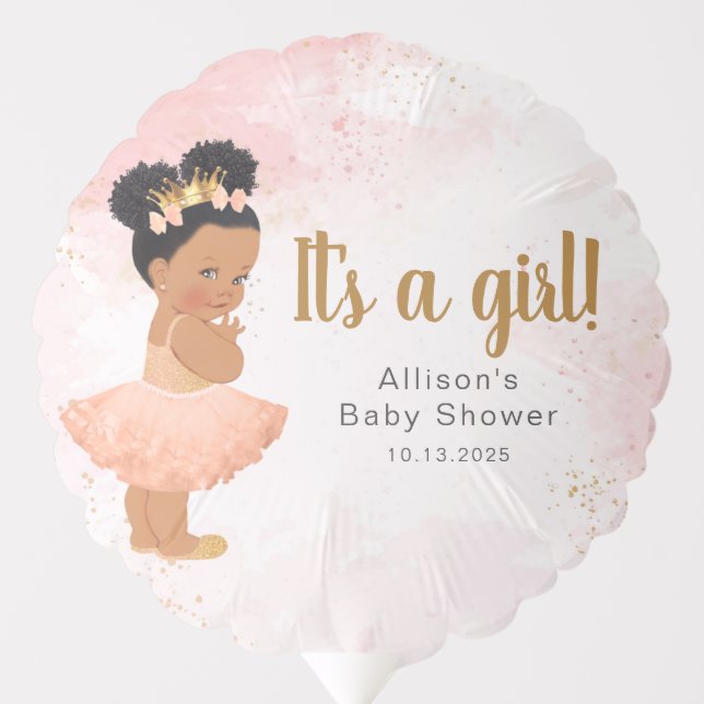 Rose gold baby princess It's a girl balloon (Front)