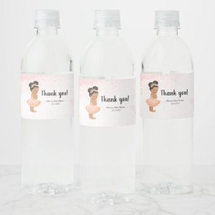 Rose gold baby princess water bottle label