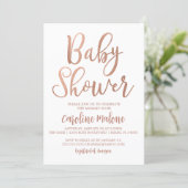 Rose Gold Baby Shower Invitation (Standing Front)