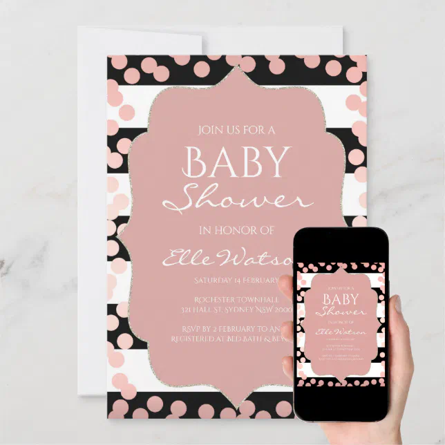 Rose Gold Baby Shower Invitation Zazzle