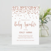 Rose Gold  Baby Sprinkle Baby Shower Invitation (Standing Front)