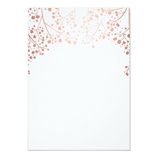 Rose Gold Baby's Breath Floral Bridal Shower Invitation