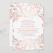Rose Gold Baby's Breath Floral Bridal Shower Invitation (Front/Back)