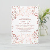 Rose Gold Baby's Breath Floral Bridal Shower Invitation (Standing Front)