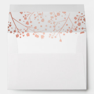 rose gold flowers printed mailing envelopes zazzle