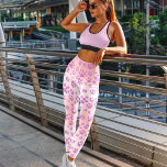 Rose Gold Background Purple Glitter Paw Prints  Leggings<br><div class="desc">With a rose gold ombre backdrop and a pattern of purple glitter paw prints,  this item is the ideal present for the proud dog mom. A stylish pair of leggings that any dog mom would appreciate.</div>