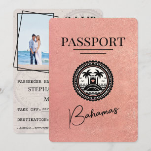 Rose Gold Bahamas Passport Save The Date
