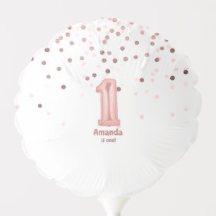 Rose Gold Balloon Confetti 1st Birthday