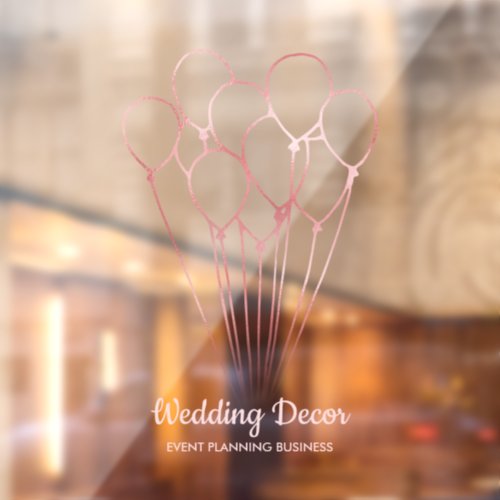 Rose gold balloon event planner window cling