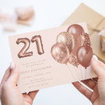 Rose Gold Balloons 21st Birthday Party Invitation<br><div class="desc">Rose Gold Balloons 21st Birthday Party Invitation

See matching collection in Niche & Nest Store</div>
