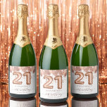 Rose Gold Balloons 21st Birthday Party Sparkling Wine Label<br><div class="desc">Pop the cork and celebrate turning 21 with a splash of humor and a touch of elegance using our 21st Birthday Party Blush Pink and Rose Gold Balloons and Confetti Sparkling Wine Labels. These labels are here to ensure your milestone celebration is as memorable as your first legal sip of...</div>