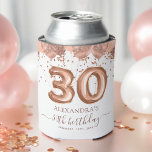 Rose Gold Balloons 30th Birthday Party Can Cooler<br><div class="desc">Cheers to the big 3-0! Make a statement at your Thirtieth Birthday Party with our Blush Pink and Rose Gold Balloons and Confetti Can Coolers, the ultimate blend of sophistication and humor for your milestone celebration. These can coolers are like your personal party sidekicks, keeping your drinks cold and your...</div>