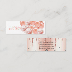 Rose Gold Balloons Event Planning Business card